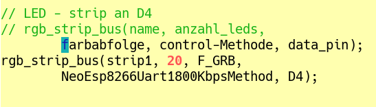 configuration für rgb-strip